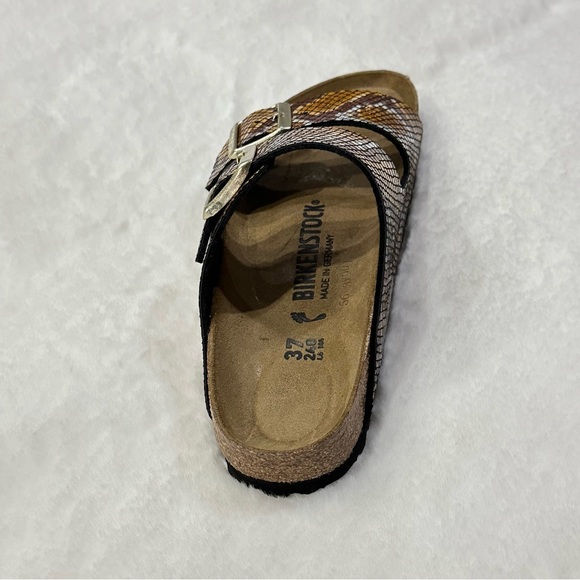 Birkenstock Arizona Sandals Python 2 Straps Brown Microfiber Snake Print Animal - Picture 7 of 15